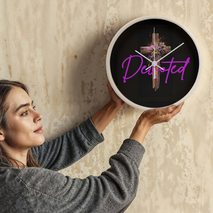 Inspiring Heart Cross Wood Frame Clock – Christian Gift for Women