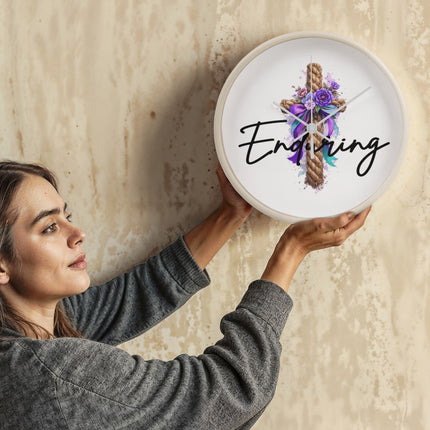Inspiring Heart Cross Wall Clock – Christian Gift for Women