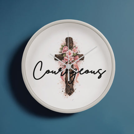 Modern Christian wall clock for women — "She belongs here" — a faith-forward gift, ready to give