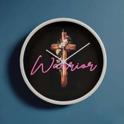 Inspiring Heart Cross Wood Frame Clock – Christian Gift for Women
