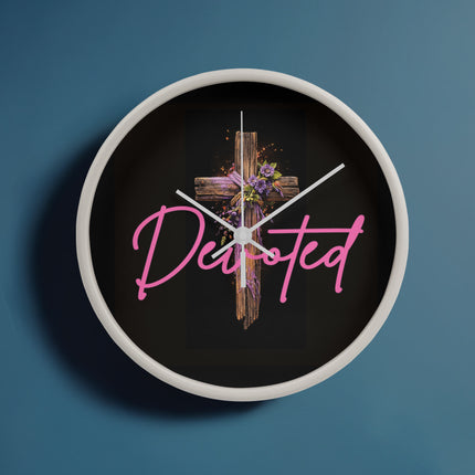 Inspiring Heart Cross Wood Frame Clock – Christian Gift for Women