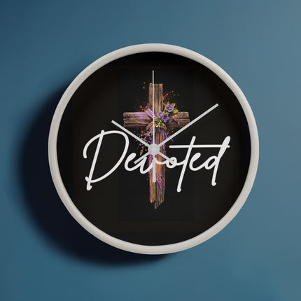 Inspiring Heart Cross Wood Frame Clock – Christian Gift for Women