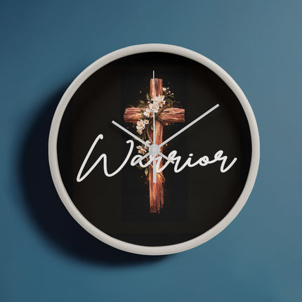 Inspiring Heart Cross Wood Frame Clock – Christian Gift for Women