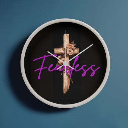 Inspiring Heart Cross Wood Frame Clock – Christian Gift for Women