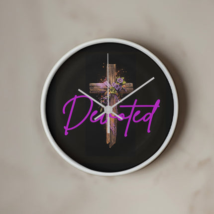 Inspiring Heart Cross Wood Frame Clock – Christian Gift for Women