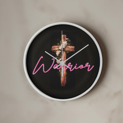 Inspiring Heart Cross Wood Frame Clock – Christian Gift for Women
