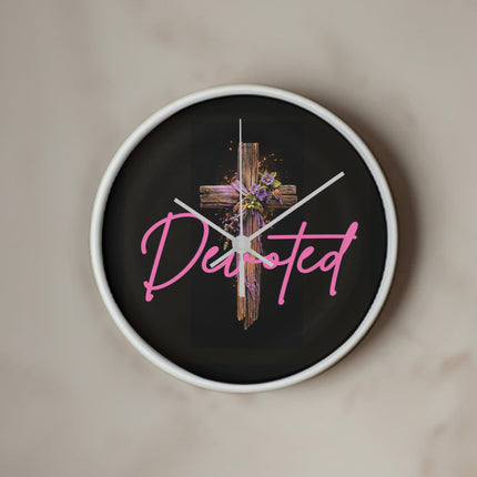 Inspiring Heart Cross Wood Frame Clock – Christian Gift for Women