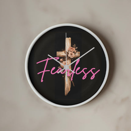 Inspiring Heart Cross Wood Frame Clock – Christian Gift for Women