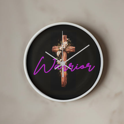 Inspiring Heart Cross Wood Frame Clock – Christian Gift for Women