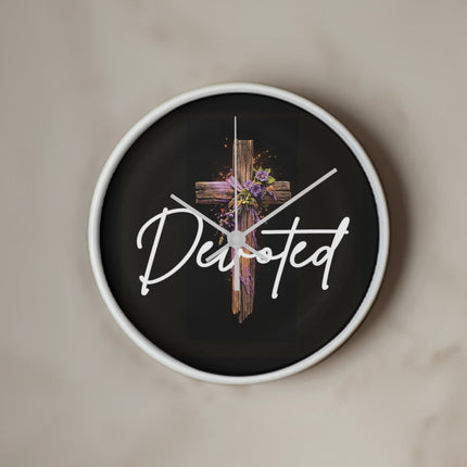 Inspiring Heart Cross Wood Frame Clock – Christian Gift for Women