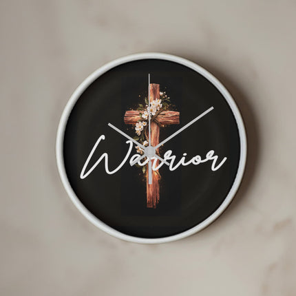 Inspiring Heart Cross Wood Frame Clock – Christian Gift for Women