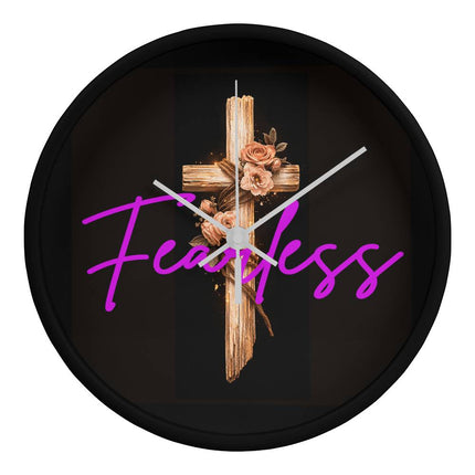 Inspiring Heart Cross Wood Frame Clock – Christian Gift for Women