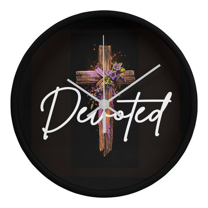 Inspiring Heart Cross Wood Frame Clock – Christian Gift for Women