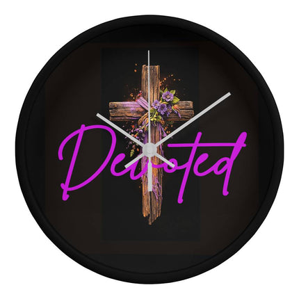 Inspiring Heart Cross Wood Frame Clock – Christian Gift for Women