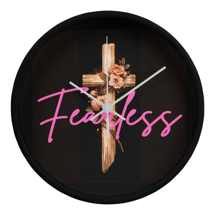 Inspiring Heart Cross Wood Frame Clock – Christian Gift for Women