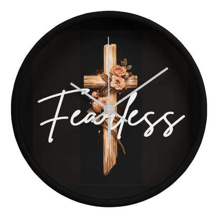 Inspiring Heart Cross Wood Frame Clock – Christian Gift for Women