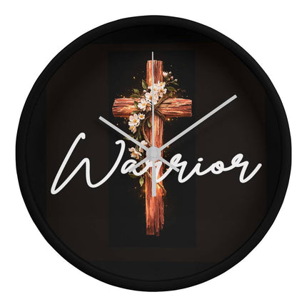 Inspiring Heart Cross Wood Frame Clock – Christian Gift for Women