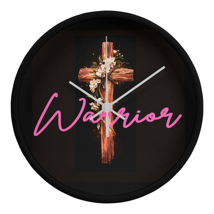 Inspiring Heart Cross Wood Frame Clock – Christian Gift for Women