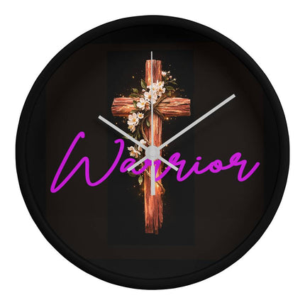 Inspiring Heart Cross Wood Frame Clock – Christian Gift for Women