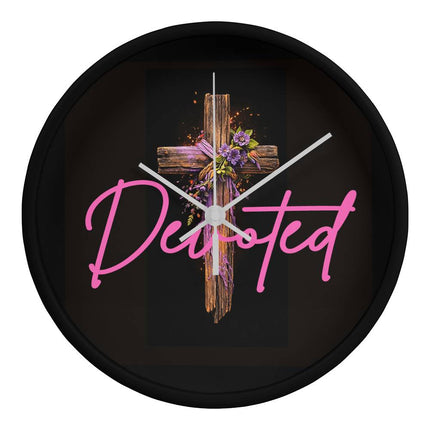 Inspiring Heart Cross Wood Frame Clock – Christian Gift for Women