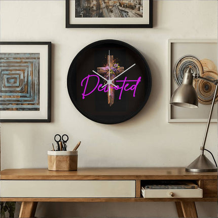 Inspiring Heart Cross Wood Frame Clock – Christian Gift for Women