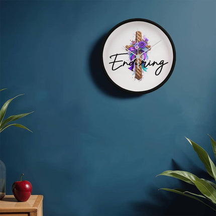 Inspiring Heart Cross Wall Clock – Christian Gift for Women