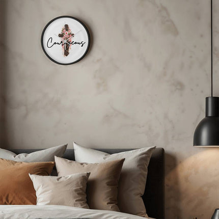 Courageous | Bold Christian Wall Clock | Gift for Her