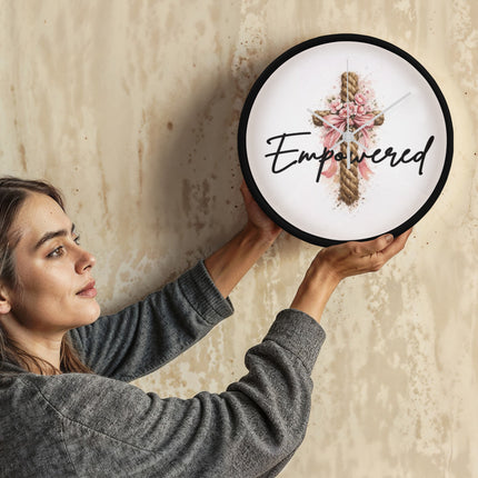 Inspiring Heart Cross Wall Clock – Christian Gift for Women