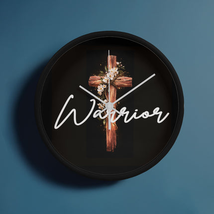 Inspiring Heart Cross Wood Frame Clock – Christian Gift for Women