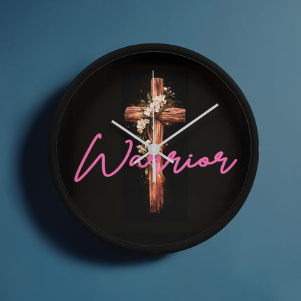 Inspiring Heart Cross Wood Frame Clock – Christian Gift for Women