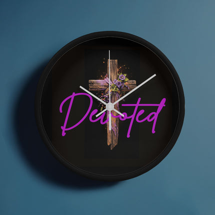 Inspiring Heart Cross Wood Frame Clock – Christian Gift for Women