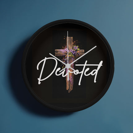 Inspiring Heart Cross Wood Frame Clock – Christian Gift for Women
