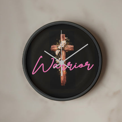 Inspiring Heart Cross Wood Frame Clock – Christian Gift for Women