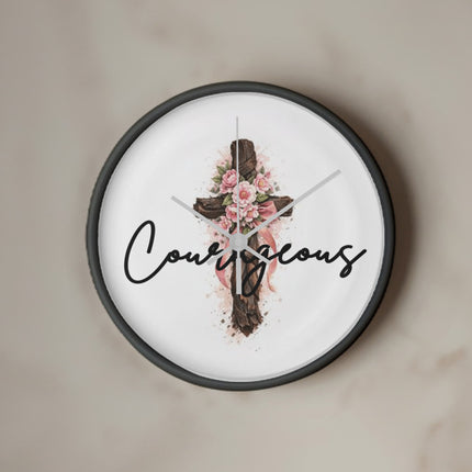 Courageous | Bold Christian Wall Clock | Gift for Her
