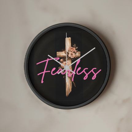 Inspiring Heart Cross Wood Frame Clock – Christian Gift for Women