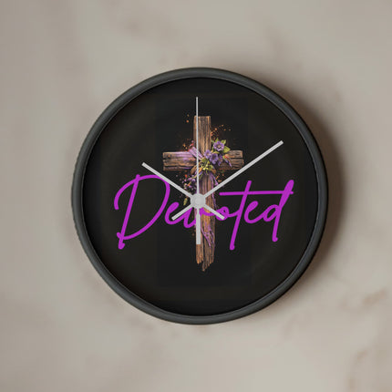Inspiring Heart Cross Wood Frame Clock – Christian Gift for Women