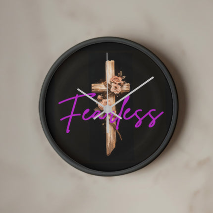 Inspiring Heart Cross Wood Frame Clock – Christian Gift for Women