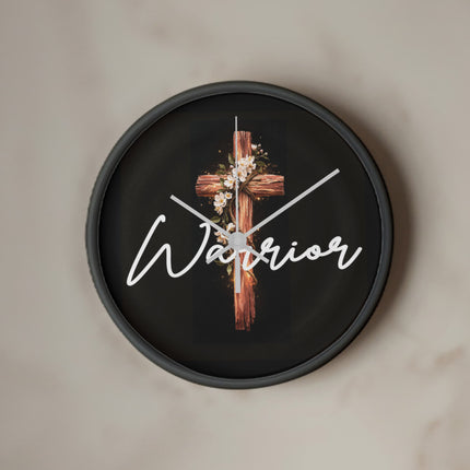 Inspiring Heart Cross Wood Frame Clock – Christian Gift for Women