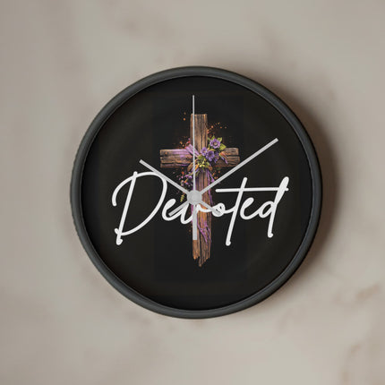 Inspiring Heart Cross Wood Frame Clock – Christian Gift for Women