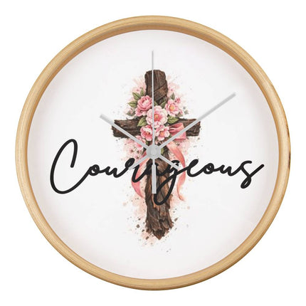 Courageous | Bold Christian Wall Clock | Gift for Her