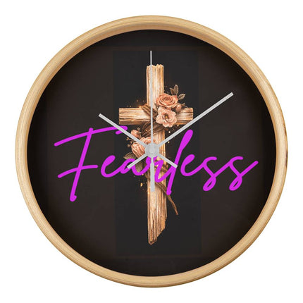 Inspiring Heart Cross Wood Frame Clock – Christian Gift for Women