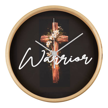 Inspiring Heart Cross Wood Frame Clock – Christian Gift for Women