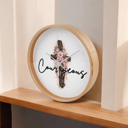 Courageous | Bold Christian Wall Clock | Gift for Her