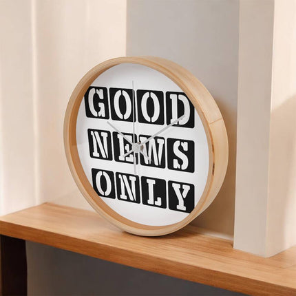 Good News Only Wood Frame Wall Clock | 10 Inch | Christian Home Decor