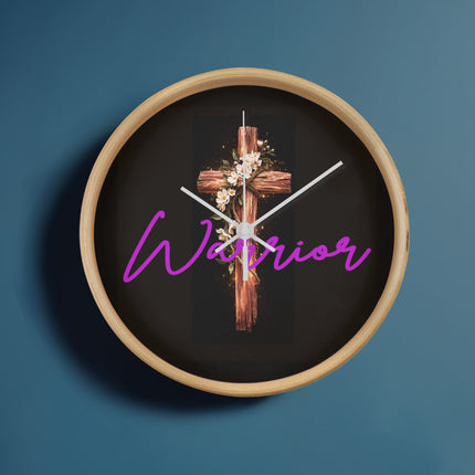 Inspiring Heart Cross Wood Frame Clock – Christian Gift for Women