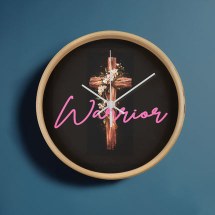 Inspiring Heart Cross Wood Frame Clock – Christian Gift for Women