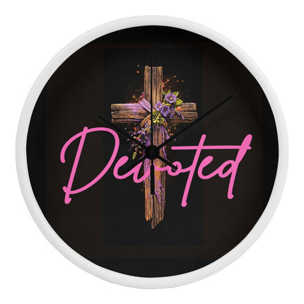 Inspiring Heart Cross Wood Frame Clock – Christian Gift for Women