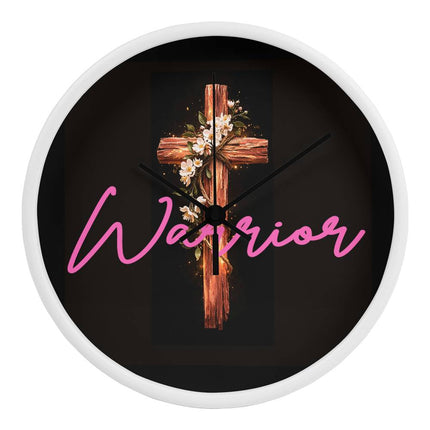 Inspiring Heart Cross Wood Frame Clock – Christian Gift for Women