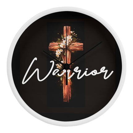 Inspiring Heart Cross Wood Frame Clock – Christian Gift for Women