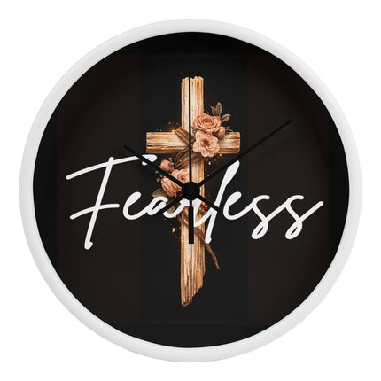 Inspiring Heart Cross Wood Frame Clock – Christian Gift for Women